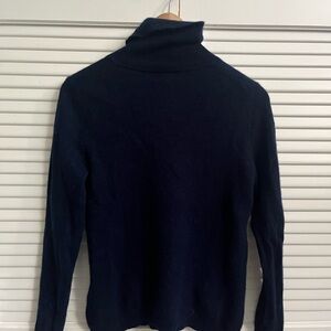 Cashmere Navy Turtleneck Sweater for Women